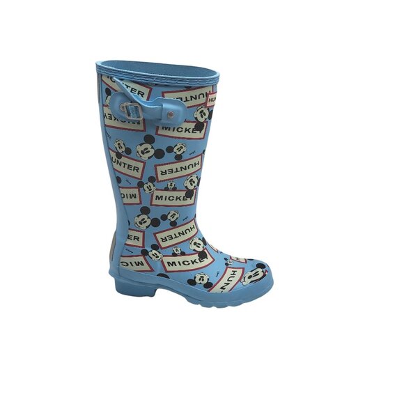 Hunter Disney Mickey Mouse Original Kids Rain Boots Blue‎ Size 2 Boys 3 Girls - Picture 1 of 6